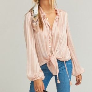 Show Me Your Mumu Alicia Tunic Blush Chiffon M